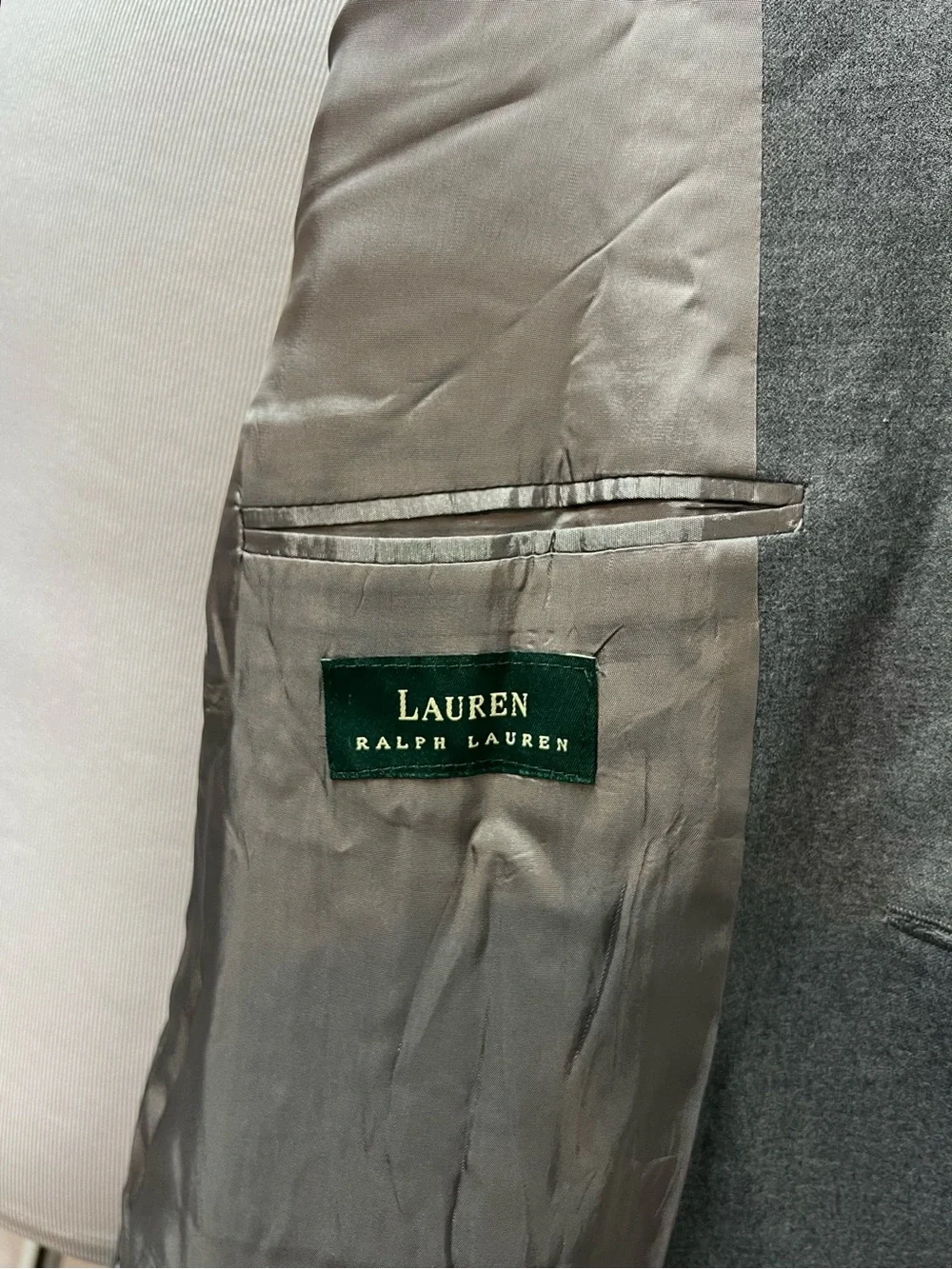 Ralph Lauren Men's 43R Gray Wool Cashmere Blend Blazer Suit Jacket